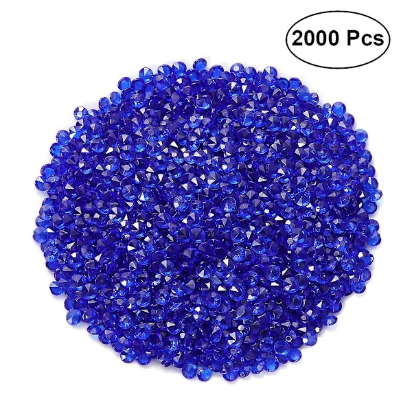 2000 st 4,5 mm Transparenta Bröllopsbordsspridningskristaller Akryldiamanter Bröllop Brud dusch Fest Dekorationer Vasfyllningar (Mörkblå)