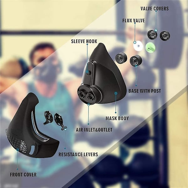 Träningsmask 3.0, Gym Workout Mask För Män, Höjdsmask För Cardio, Löpning, Uthållighet Och Andningsförmåga