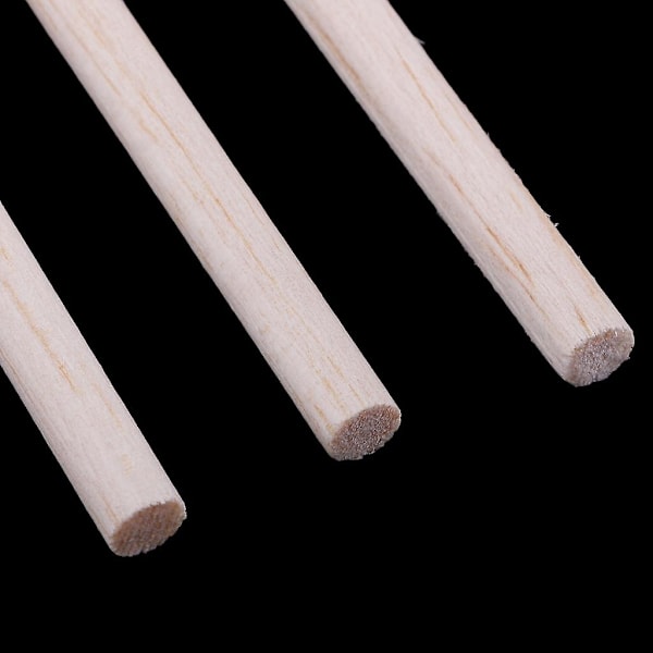 3x10 Stykker Runde Balsatræpinde Ubehandlet Træhåndværk Pinde Døvstang 120mm