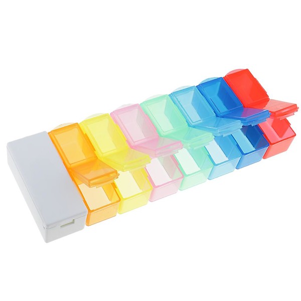 14 Slots 7 Day Pill Tablet Storage Box Weekly Medicine Organizer With Cutter