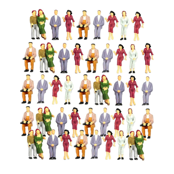 200 stk. Malede Modeltog Siddende Personer Passagerer Figurer 1:200