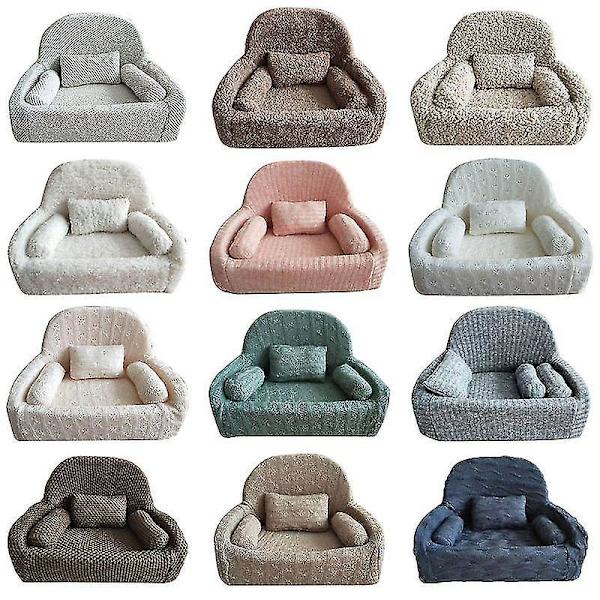 Hvid Nyfødt Fotografering Rekvisitter Baby Posering Sofa Pude Sæt Stol Dekoration
