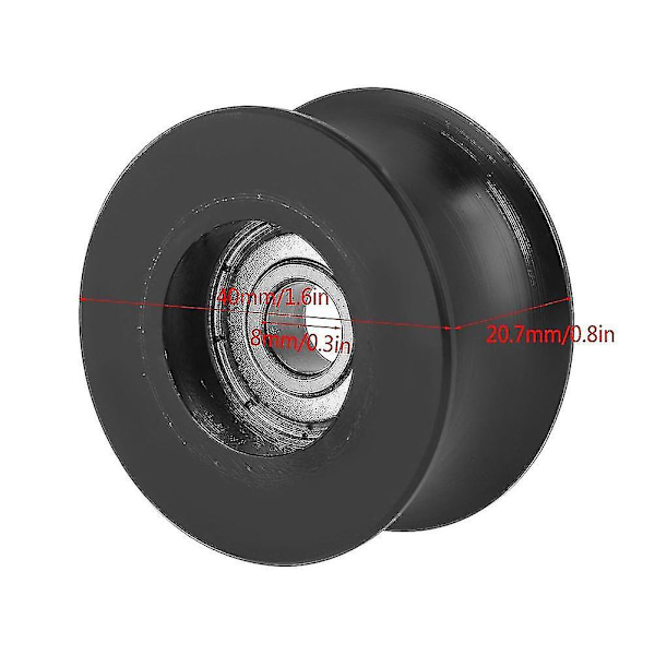4 kpl U-urapullea 0840uu Urapyörä U-tyyppinen U-pullea Rullaohjauspyörä 8x40x20,7 mm (4 kpl 8x40x20,7 mm)