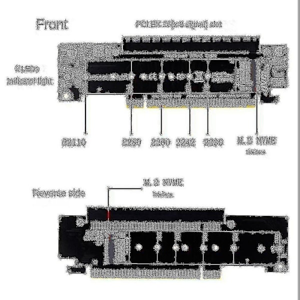 Pcie4.0 Split Pcie4.0 X16 Til X8+x4+x4 Splitkort Nvme Pcie4.0 Udvidelseskort 2 Nvme Indgangsport Expa