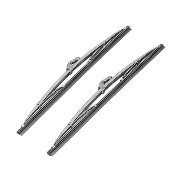 12 tommer/30,48 cm Frontruteviskere i rustfritt stål, polert sølv, universal for bil