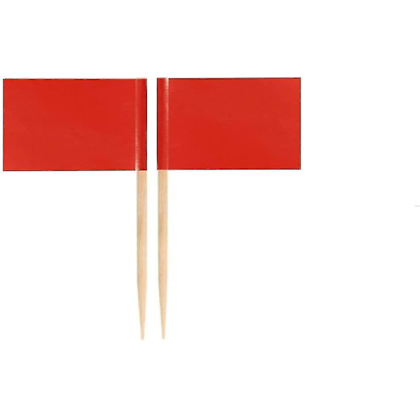 100 st Färgade Tandpetare Flaggor (röda) Tomma Tandpetare Flaggor, Frukt Ost Markörer Flaggor Små Mini Stick Cupcake Toppers Tomma Tandpetare Flaggor Röda Tandpetare