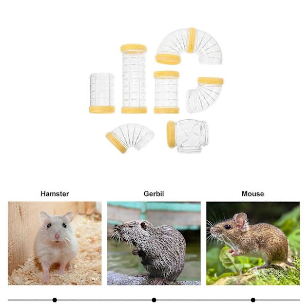 1 Sæt Plastik Hamster Tunnel Hamster Bur Maze Connector Hamster Bur Ekstern Rør til DIY