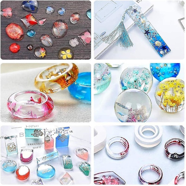 Harrtsform-kit, 108 st Diy Smycken Hantverk Formar Silikon Epoxy Harrtsform Incg Nyckelring