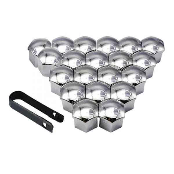 20 stk hjulmutterhetter til biler, rustbeskyttelse, sølv, 17 mm Sølv 19 mm Valgfritt Sølv 17mm