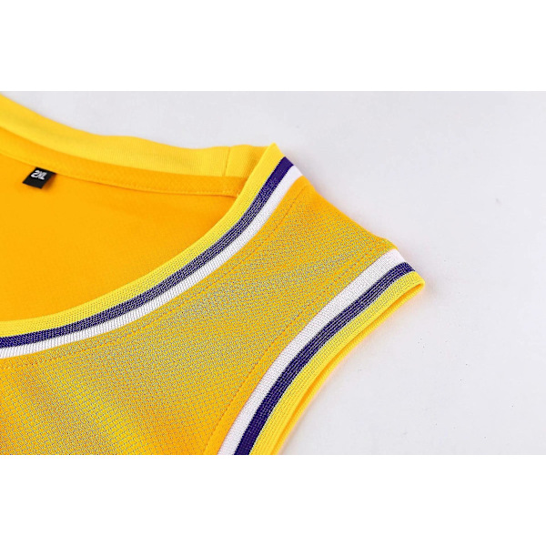 Basketbolltröja för män, 23 Lakers tröjor, fashion basketbolltröja, present till basketfans, gul xxxl