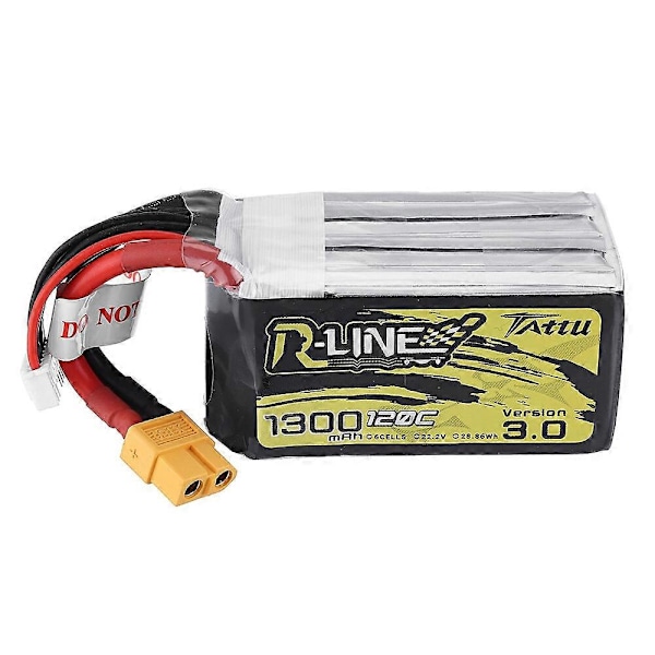 TATTU R-LINE V3.0 6S 22.2V 1300mAh 120C 6S1P LiPo Batteri XT60 Stik til Mark5 HD iFlight Nazgul5 V3