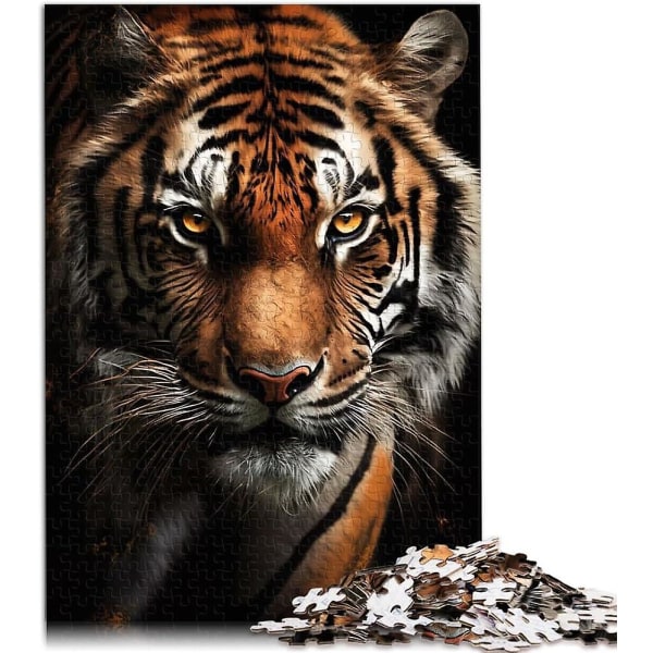 Pussel för vuxna 300/500/1000 bitar Face of the Tiger Wood Jigsaw Julpusselgåvor 1000 Pieces