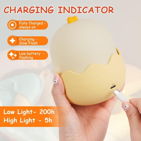 Eggshell nattlys, bærbart LED-babynattlys/barnelampe