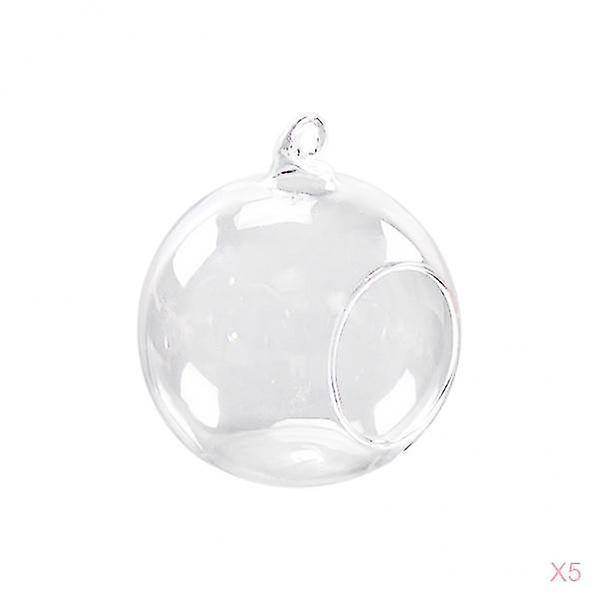 5 stk Glass Mini Blomstervaser Ballformet Hage Bryllup Hjem Decor Gave Sett