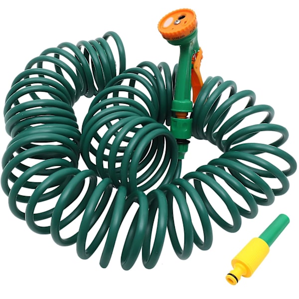 Slange for hage, spiralformet vannslange, vanningsslange, spiralformet, sammenrullbar slange for vanning, bilvask (10 m)