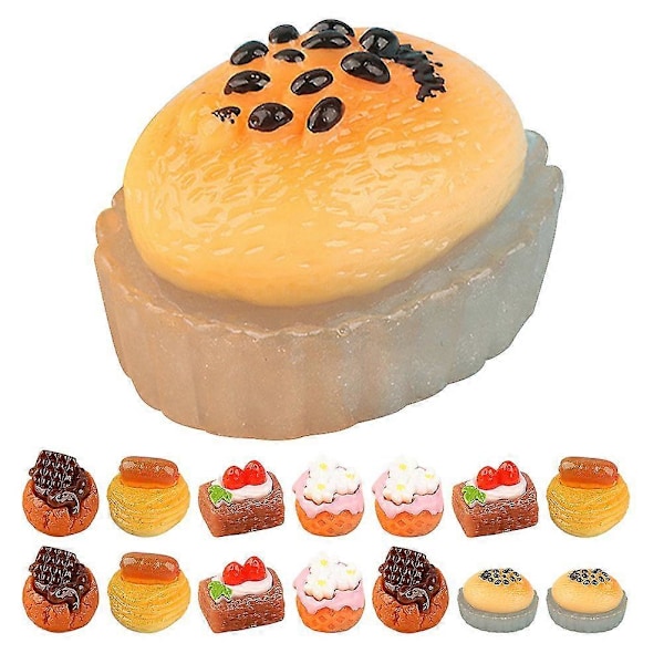 15 stk Mini Hjemmelagde Kakedekorasjoner Falske Kake Modeller Mini Harpiks Kakedekorasjon Simulering Kake Matmodell