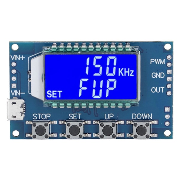 PWM-puls, fyrkantig vågsignalgeneratormodul med LCD-display, justerbar frekvens