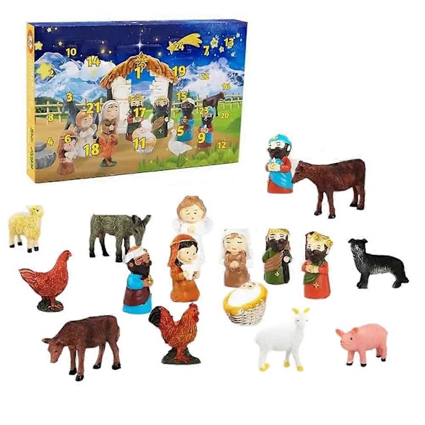 Kristent Adventskalender Religiøs Julekrybbekalender Julekrybbe Sett Juleadventskalender for Barn Gutt