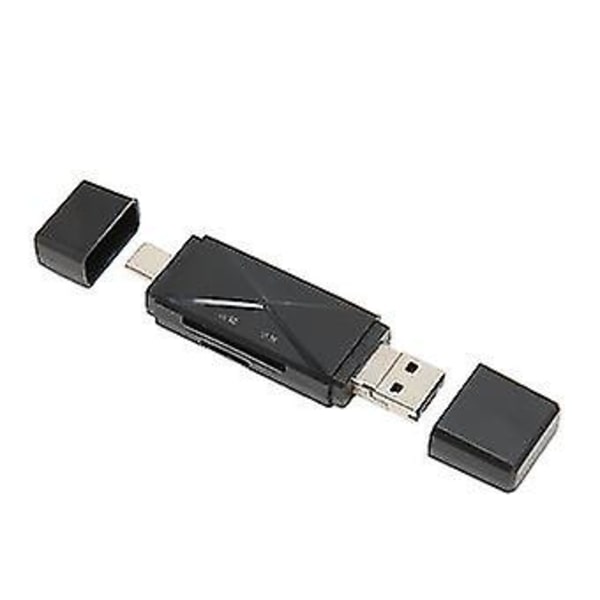3-i-1 minneskortsläsare USB C USB 2.0 Micro USB Bärbar lagring med 3 kontakter