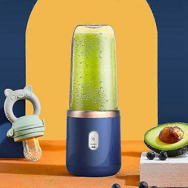 6 Terän Mehukone Blenderi Mehukuppi Ja Kansi Kannettava USB Latautuva Pieni Hedelmämehun Sekoitin Kone