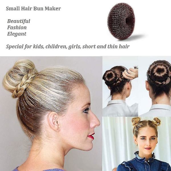Extra Small Hårtutsskapare, Mini Chignon Hårtutsskapare (6 st, Liten Storlek 2,4 tum, Svart) TR31