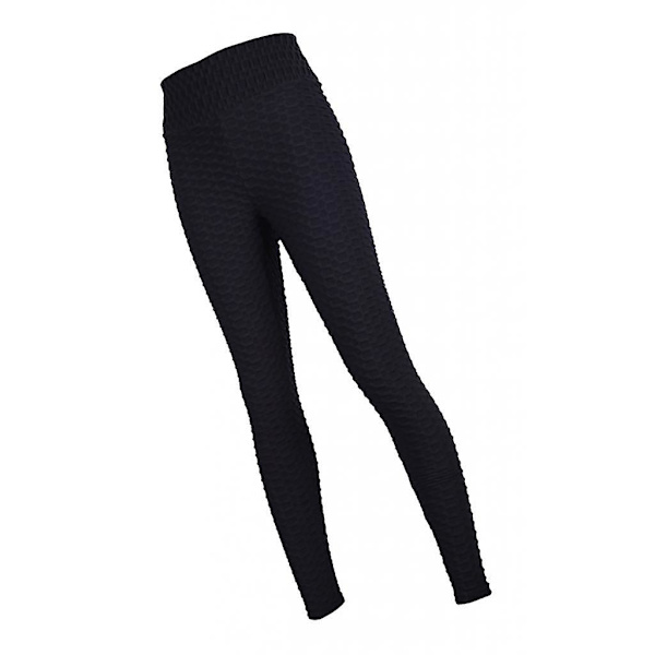 Yogabyxor för kvinnor, hög midja, magkontroll, rumplyft, svarta, XL
