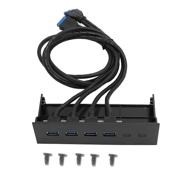 USB 3.0 Frontpanel-Hub 5.25 tommer 4 porter 5 Gbps Stabil Plug and Play Optisk Stasjon Frontpanel for Desktop Motherboard