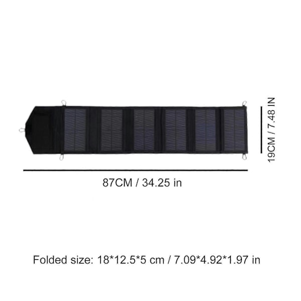 15W Solcellepanel Lett USB-brettet veske for backpacking klatring utendørs