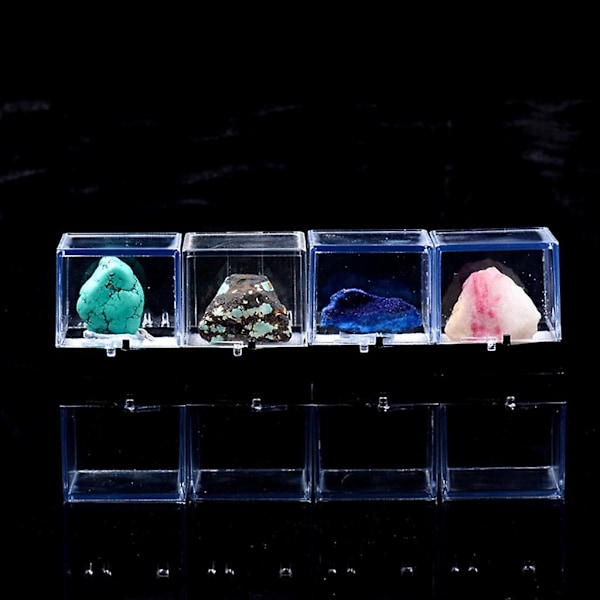 6-pakks Akryl Displayboks for Dyrefigurer 3D-modeller Samling 3x3x3,5 cm