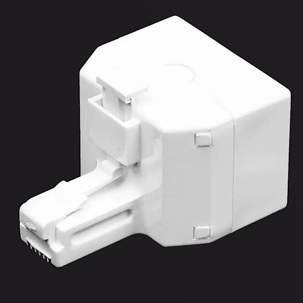 2-veis 6P4C RJ11 Modulær Telefonveggadapter og Splitter for fasttelefon