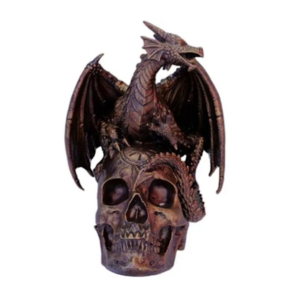 Flying Dragon Skull Statue Statues Figurine Halloween Ornaments Cool Apartment Bedside Table Decoration Sculpture