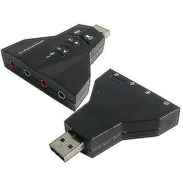 Tietokoneen lisävarusteet 2.1 kanavainen USB-äänikortti Kaksi USB-mikrofonia Kaksi USB-kuuloketta Musta
