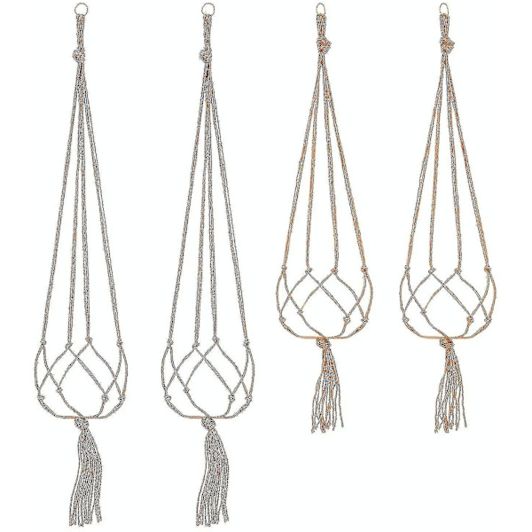 4 st Hängande Rep Macrame Blomkruka H Hängande Växt H En Rat-2 st 105 Cm Och 2 st 90 Cm