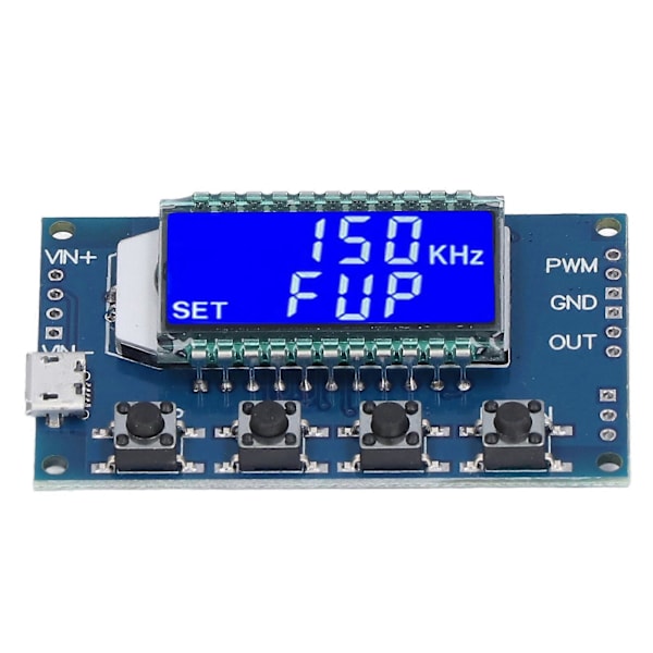 PWM-puls, fyrkantig vågsignalgeneratormodul med LCD-display, justerbar frekvens