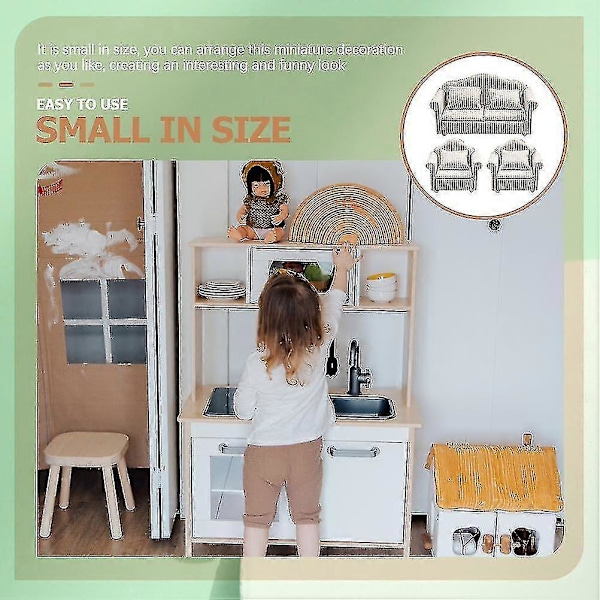 3 kpl Sohva Miniatyyrisohva Malli Nukkekoti Kalusteet Sohva Miniatyyrisohva Malli Miniatyyrisohva Tyyny