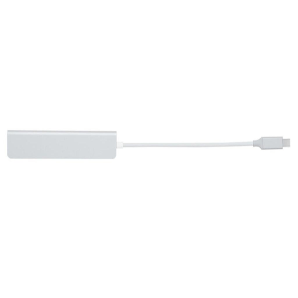 Type-C - 3-port USB3.0 HDMI-keskitin, tukee 4K, hopea
