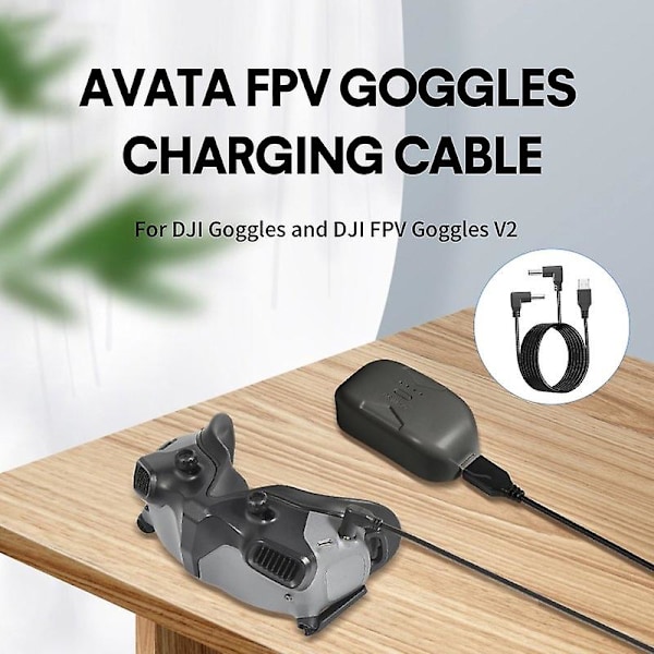 Opladerkabel Strømforsyningskabel Kompatibelt til Dji Avata / Dji Goggles 2 / Dji Fpv Goggles V2 Flyi