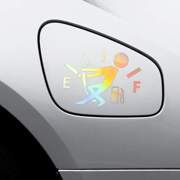 5-pack Roliga Bilstickers Hög Bränsleförbrukning Dekal Bränslemätare Tomma Stickers Regnbåge Flerfärgad