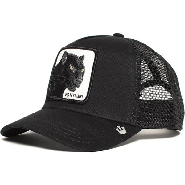 Mesh Dyrebroderet Hat Snapback Hat Sort P sort panter