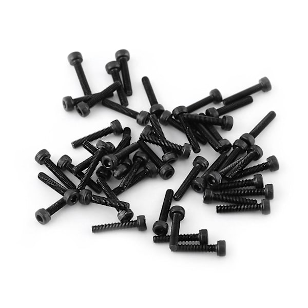 M3 Fullgängade Svarta Hex-Skruvar med Sänkt Skalle (16mm Längd 50st)