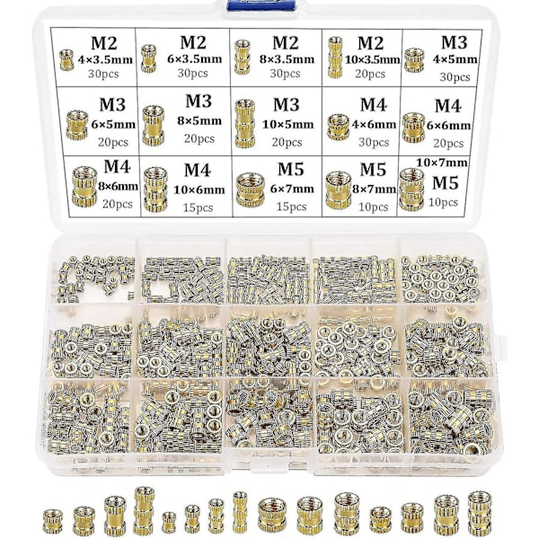 Gjengeinnsatser Hunn M2 M3 M4 M5 Ss Gjengehylser For 3d-utskrift 330stk
