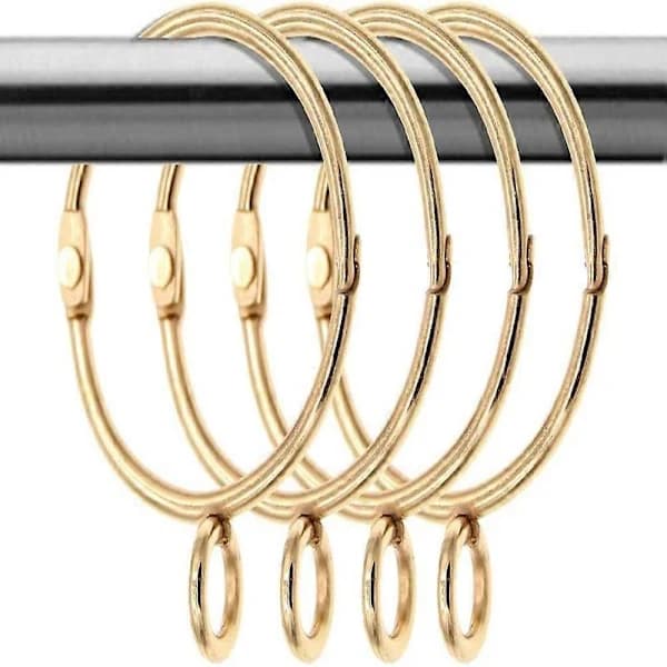20-pack guld öppningsbara gardinringar, öppningsbara och stängbara metallöljetter för draperier (guld)