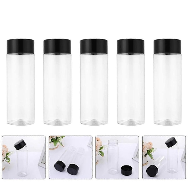 10 st 500 ml/16,9 oz Plastjuiceflaska Transparent Grov Kornförvaring Behållare Dryckesflaska