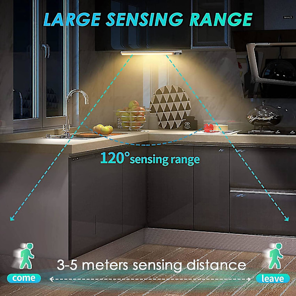 LED-skapbelysning, sensorlys 120 LED, oppladbar dimmbar sensorlys natt med bevegelsessensor, for skap