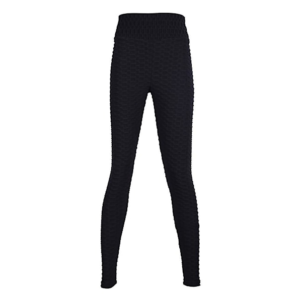 Yogabyxor för kvinnor, hög midja, magkontroll, rumplyft, svarta, XL