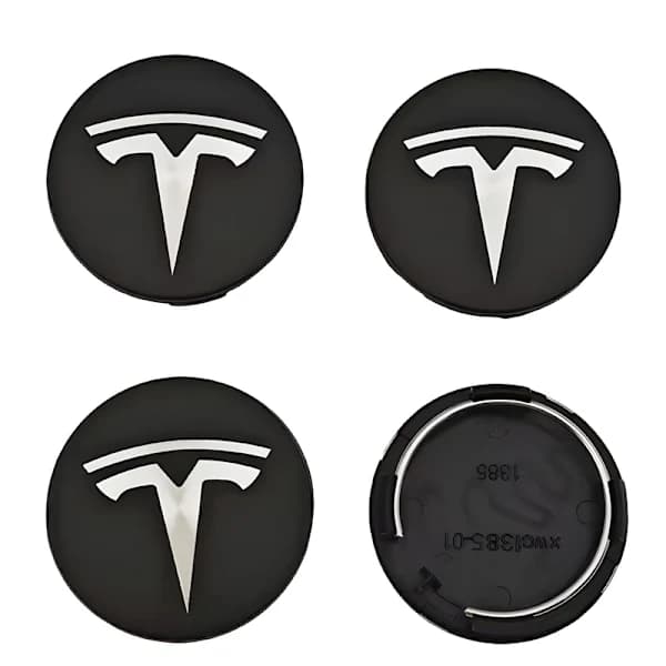 4-pack Tesla centrumkåpor - Hjulnavsemblem 56mm black
