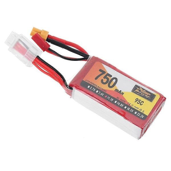 ZOP POWER 11.1V 750mAh 95C 3S LiPo Batteri XT30 Stik til RC Drone
