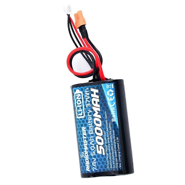 RadioMaster 2S 7.4V 37Wh 5000mah Li-ion Batteri JST-XH & XT30 Plugg for GX12 MT12 TX16S TX12S MKII Tr