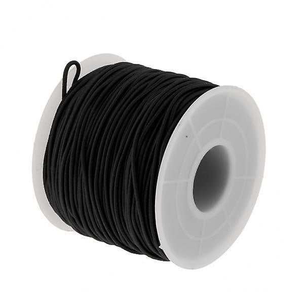 2x venyvä elastinen naru, lanka-ranneke korujen valmistukseen, musta 0,8 mm