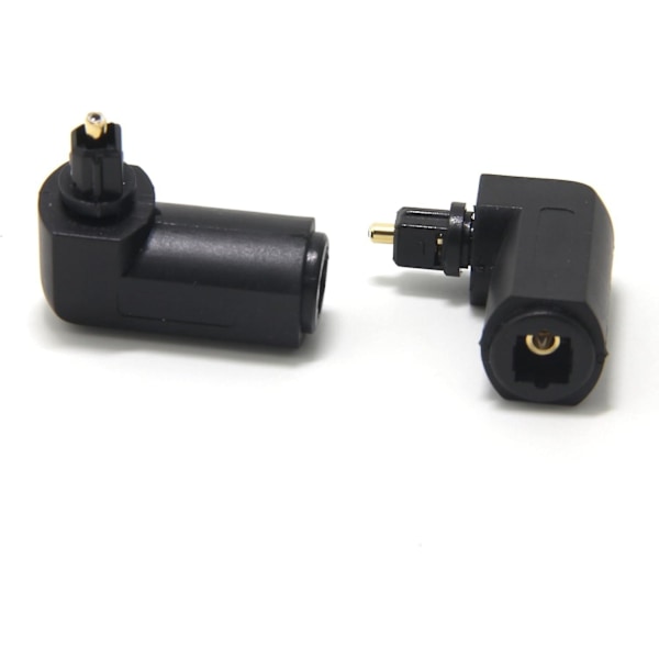 Toslink Digital Optisk Ljudkabeladapter Hane till Hona Vinkelrätt 90 Grader (5-pack)